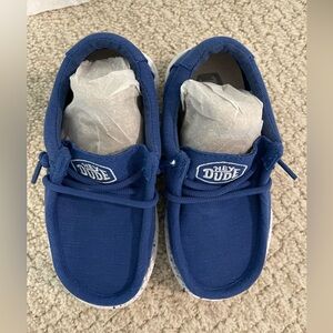 Hey Dudes Wally Toddler Slub Canvas True Blue Size K8